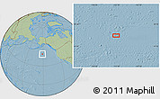 Savanna Style Location Map of the area around 46° 26' 14" N, 151° 13' 29" W, hill shading
