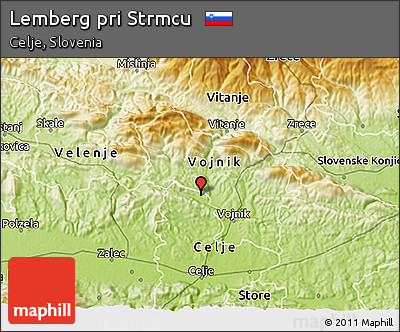 Physical 3D Map of Lemberg Pri Strmcu