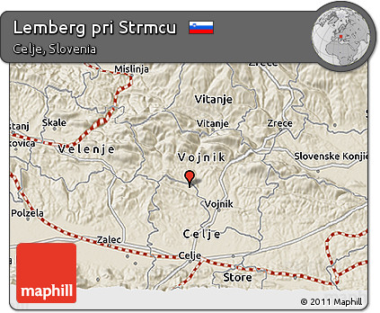 Shaded Relief 3D Map of Lemberg Pri Strmcu