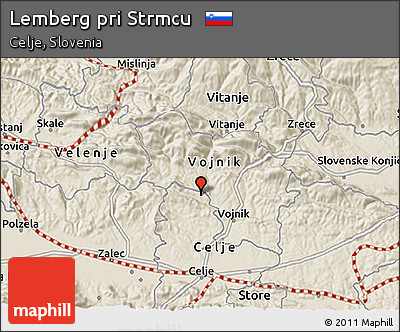 Shaded Relief 3D Map of Lemberg Pri Strmcu