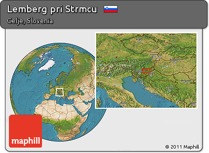 Satellite Location Map of Lemberg Pri Strmcu