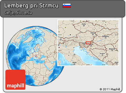 Shaded Relief Location Map of Lemberg Pri Strmcu