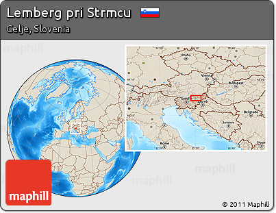 Shaded Relief Location Map of Lemberg Pri Strmcu
