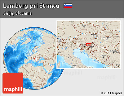 Shaded Relief Location Map of Lemberg Pri Strmcu