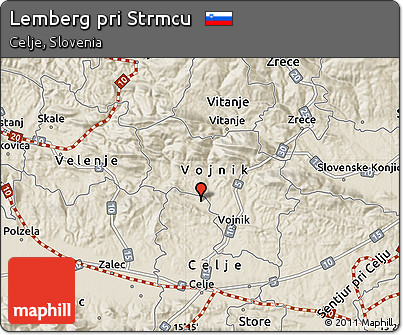Shaded Relief Map of Lemberg Pri Strmcu