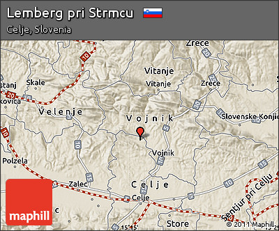 Shaded Relief Map of Lemberg Pri Strmcu
