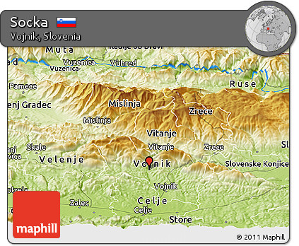 Physical Panoramic Map of Socka