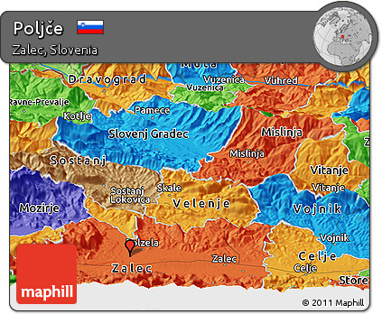 Political Panoramic Map of Poljče