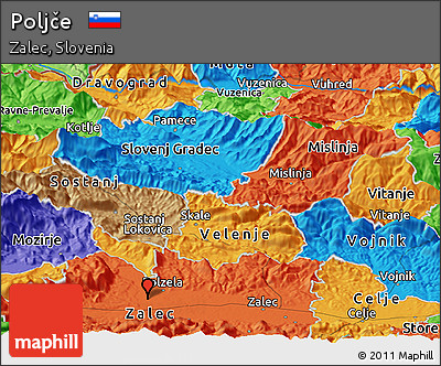Political Panoramic Map of Poljče