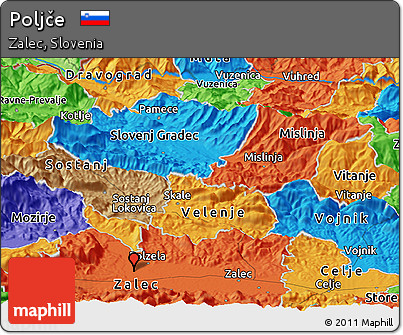 Political Panoramic Map of Poljče