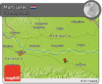 Physical 3D Map of Martijanec