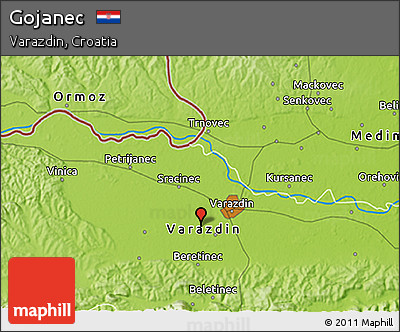 Physical 3D Map of Gojanec