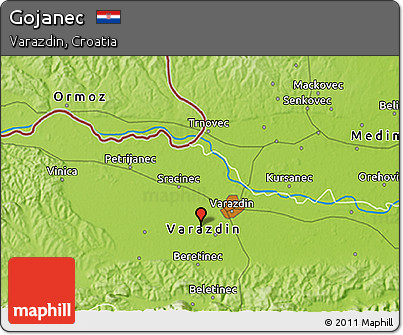 Physical 3D Map of Gojanec