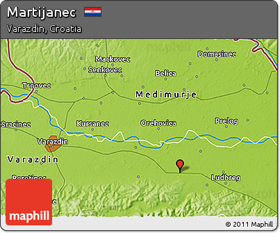 Physical 3D Map of Martijanec