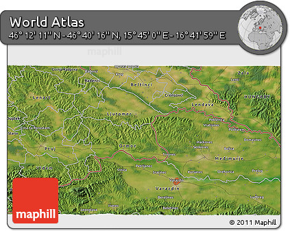 Satellite 3D Map of the Area around 46° 26' 14" N, 16° 13' 30" E