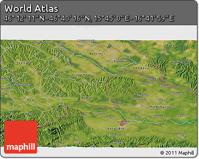 Satellite 3D Map of the Area around 46° 26' 14" N, 16° 13' 30" E
