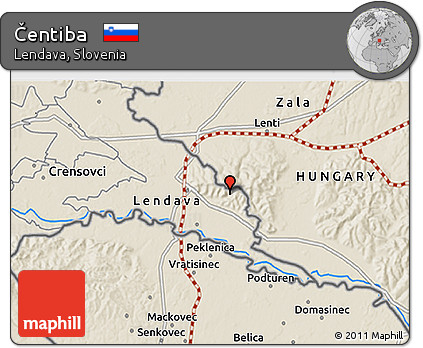 Shaded Relief 3D Map of Čentiba