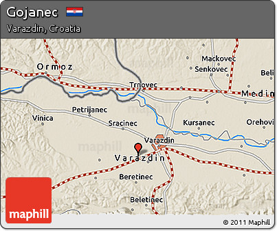 Shaded Relief 3D Map of Gojanec
