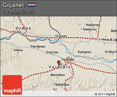 Shaded Relief 3D Map of Gojanec