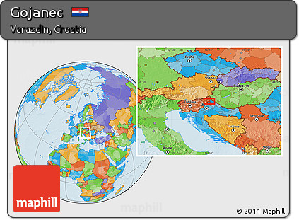 Political Location Map of Gojanec