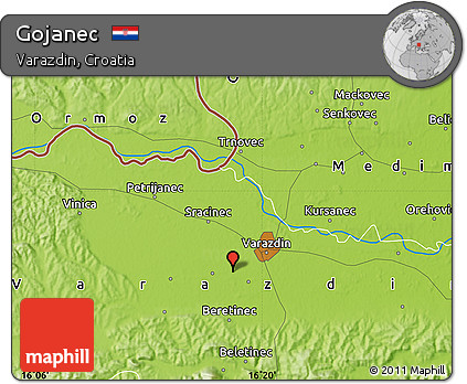 Physical Map of Gojanec