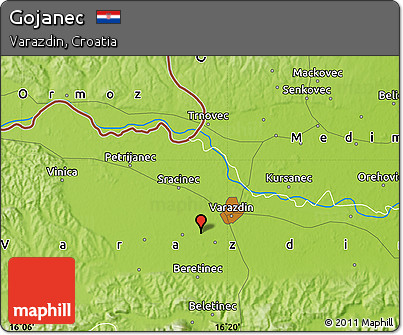 Physical Map of Gojanec