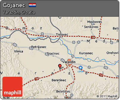 Shaded Relief Map of Gojanec
