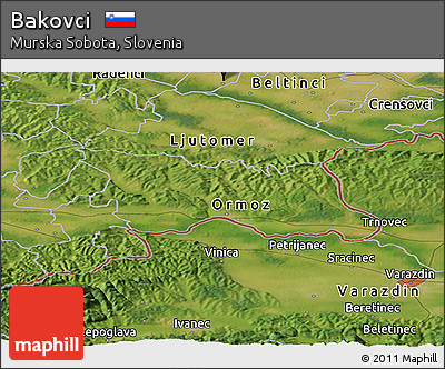 Satellite Panoramic Map of Bakovci