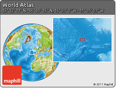 Physical Location Map of the Area around 46° 26' 14" N, 16° 4' 29" W