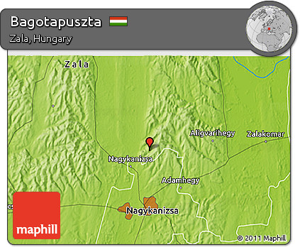 Physical 3D Map of Bagotapuszta