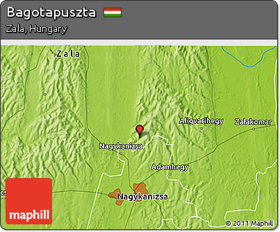 Physical 3D Map of Bagotapuszta