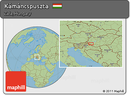 Savanna Style Location Map of Kámáncspuszta