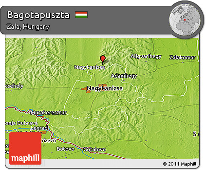 Physical Panoramic Map of Bagotapuszta