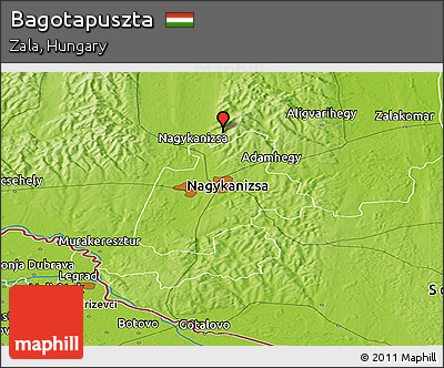 Physical Panoramic Map of Bagotapuszta