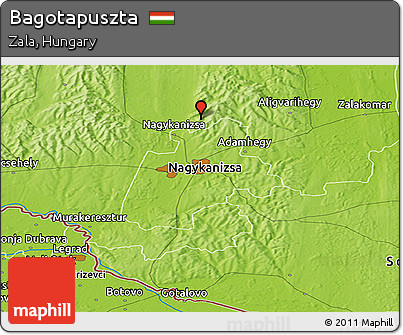 Physical Panoramic Map of Bagotapuszta