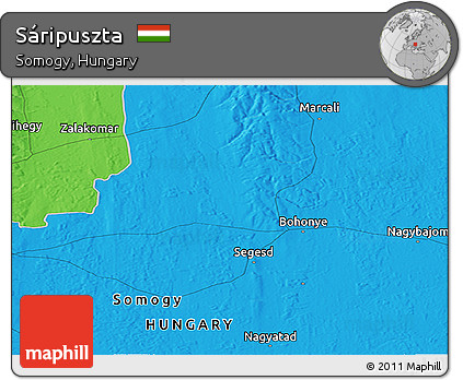 Political Panoramic Map of Sáripuszta
