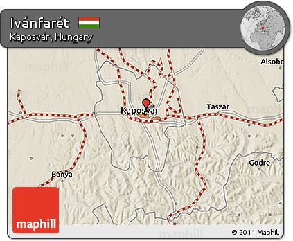 Shaded Relief 3D Map of Ivánfarét