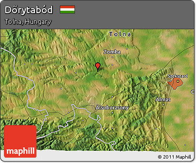 Satellite 3D Map of Dőrytabód