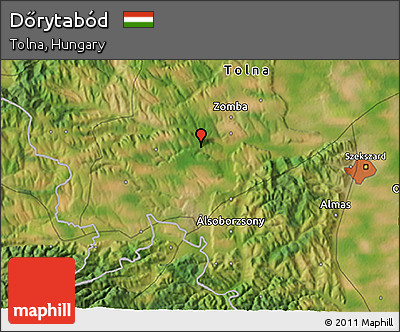 Satellite 3D Map of Dőrytabód