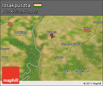Satellite 3D Map of Izsákpuszta