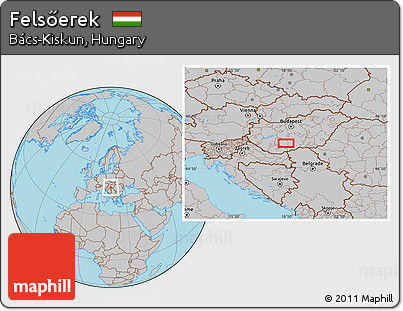 Gray Location Map of Felsőerek