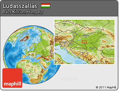 Physical Location Map of Ludasszállás