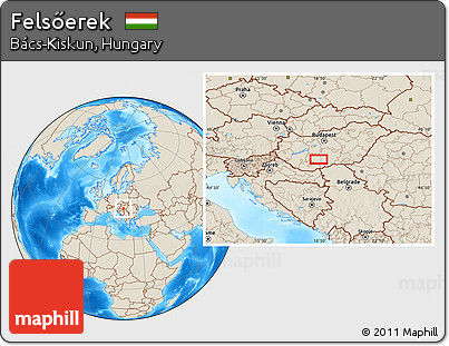 Shaded Relief Location Map of Felsőerek