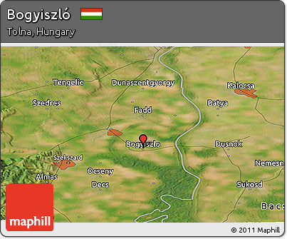 Satellite Panoramic Map of Bogyiszló