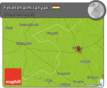 Physical 3D Map of Feketehalmitanyák