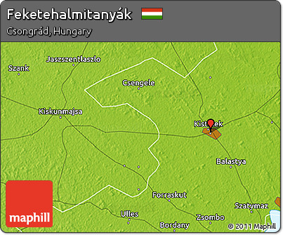 Physical 3D Map of Feketehalmitanyák