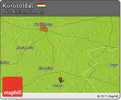 Physical 3D Map of Kőrösoldal