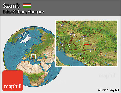 Satellite Location Map of Szank