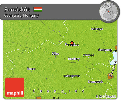 Physical Map of Forráskút