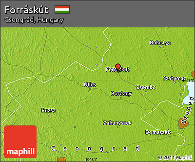 Physical Map of Forráskút